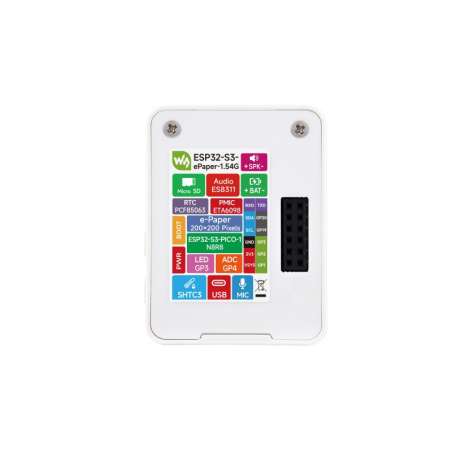 ESP32-S3 1.54inch e-Paper (G) AIoT Dev.Board, 200×200, Red/Yellow/Black/White, WiFi/BLE Dual-mode Comm. (WS-34586) Bat.