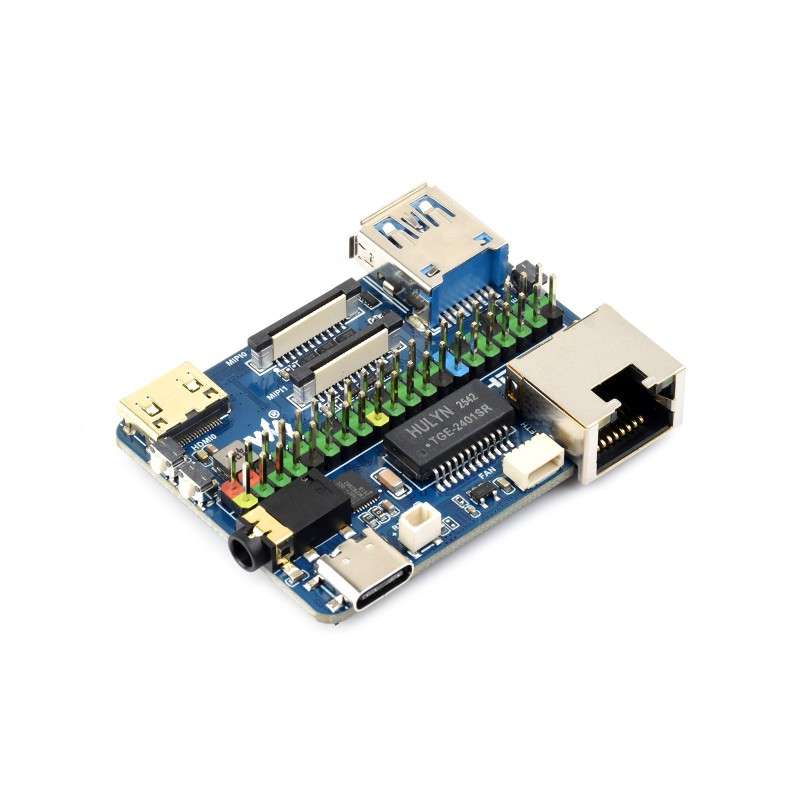 CM5-NANO-B Mini Expansion Board Raspberry Pi Compute Module 5, CM5, 4K HDMI, USB 3.2, Gigabit Ethernet Dual MIPI (WS-33760)