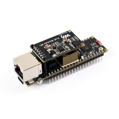 ESP32-S3 ETH Dev.Board, 10/100Mbps RJ45 Ethernet, WiFi/BT, 240MHz Dual Core, ESP32 Ethernet (WS-34884) + PoE module