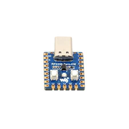 RP2350-Zero-CM Mini Dev.Board USB-C Male Port, Castellated Module, 12x Programmable I/O (PIO) State Machines (WS-34959)
