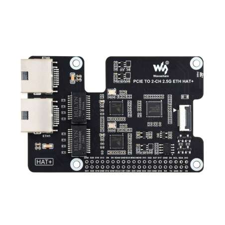 PCIe TO 2-CH 2.5G ETH Adapter For Raspberry Pi 5, Pi OS/Ubuntu/OpenWrt, Equipped With Dual RTL8125 (WS-34932)