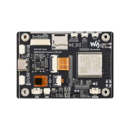 ESP32-C6 2.8inch IPS Capacitive Touch Display Dev.Board, 240×320 262K, WiFi6/BT5 IEEE 802.15.4 Zigbee 3.0/Thread (WS-35065)