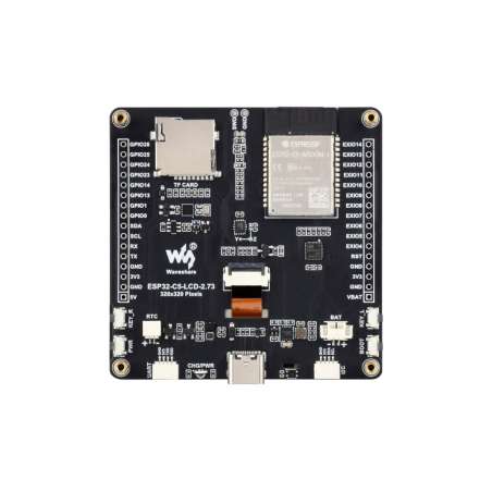 ESP32-C5 2.73inch LCD Display Dev.Board, 32-bit RISC-V Processor, 320×320 262K Color, 2.4GHz/5GHz Wi-Fi/BT5 LE (WS-35225)