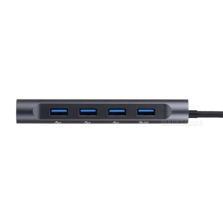 USB-C 11-in-1 Hub, RJ45 100Mbps Ethernet, 4K High Definition HDMI, SD/TF, 100W PD Input, Aluminum  Case, Plug&Play (WS-35204)