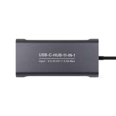 USB-C 11-in-1 Hub, RJ45 100Mbps Ethernet, 4K High Definition HDMI, SD/TF, 100W PD Input, Aluminum  Case, Plug&Play (WS-35204)