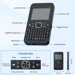 ThinkNode M9 MeshCore Communication Terminal Keyboard 2.4inch LCD,ESP32-S3 + LR1110,GPS,2300mAh 868MHz (ER-LMM16509D)