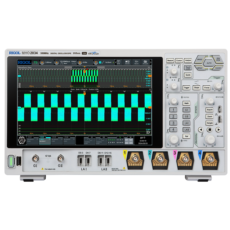 RIGOL Digital Oscilloscope MHO2024 4x200MHz, 2GSa/s, 12bit RIGOL Digital Oscilloscope MHO2024 4x200MHz, 2GSa/s, 12bit