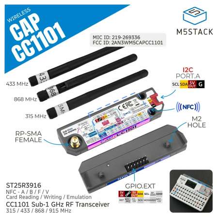 Cap CC1101 & NFC for Cardputer Adv (M5-U219)