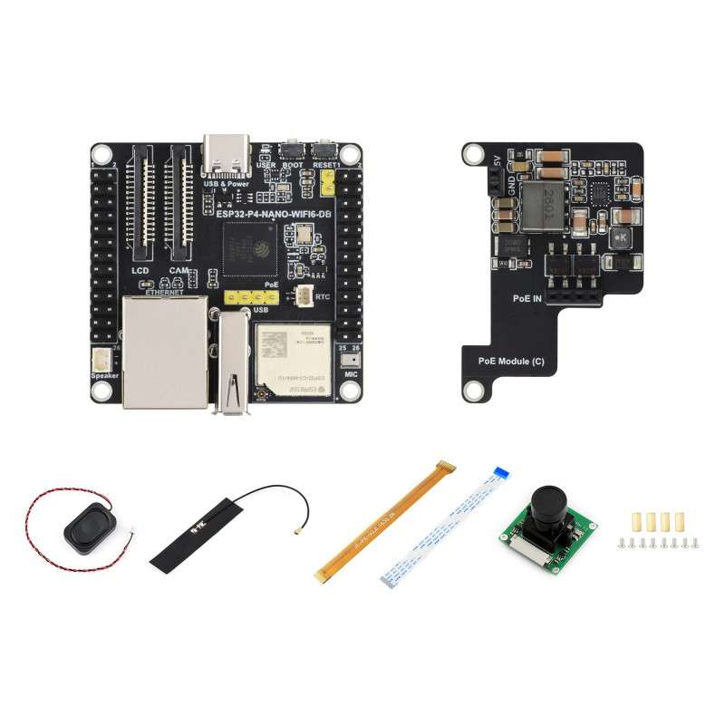 ESP32-P4-NANO-WIFI6-DB Dev.Board, RISC-V Dual-Core 400MHz + Single-Core 40MHz, Dual-Band Wi-Fi6/BT (WS-35557) C ESP32-P4-NANO-WIFI6-DB Dev.Board, RISC-V Dual-Core 400MHz + Single-Core 40MHz, Dual-Band Wi-Fi6/BT (WS-35557) C