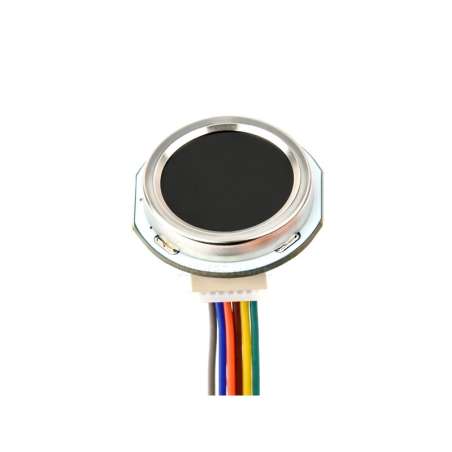 Round-Shaped All-In-One Capacitive Fingerprint Sensor (G), Onboard LED Indicator, 192 × 192 Image Pixels, UART (WS-35671)