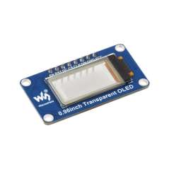 0.96inch Transparent OLED Display Module, 128 × 64 Resolution, SPI/I2C Interface, SSD1312 Driver IC (WS-33163)