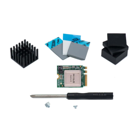 Accelerator Cards Hailo-8 M.2 Key A+E 2230 AI, Hailo 8 AI Starter Kit, M.2 Key A+E 2230, PCIe Gen3x2, 2.5W, 26 TOPS