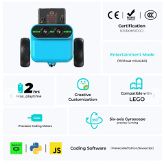 ELECFREAKS micro:bit TPBot Edu Car Kit, Creative microbit Car for Kids to Master Coding Basics (EF08415)