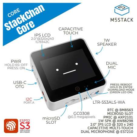 StackChan Core ESP32-S3 (M5-C156) AI desktop robot