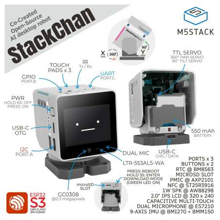 M5StackChan AI Desktop Robot ESP32-S3  (M5-K151)