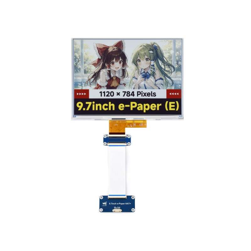 9.7inch E Ink Spectra 6 (E6) Full Color Display, 1120×784, SPI, HAT+ Standard Driver HAT, E-ink Display (WS-35923) 9.7inch E Ink Spectra 6 (E6) Full Color Display, 1120×784, SPI, HAT+ Standard Driver HAT, E-ink Display (WS-35923)