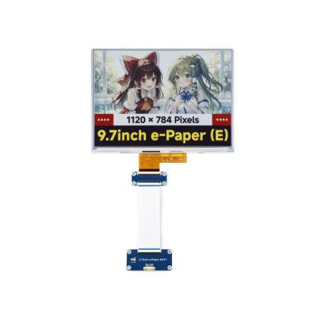 9.7inch E Ink Spectra 6 (E6) Full Color Display, 1120×784, SPI, HAT+ Standard Driver HAT, E-ink Display (WS-35923)