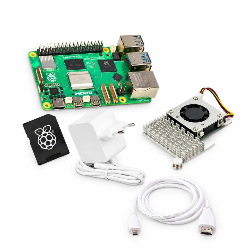 Oficiálna sada s Raspberry Pi 5 / 8GB RAM + chladič + 64 GB microSD + príslušenstvo