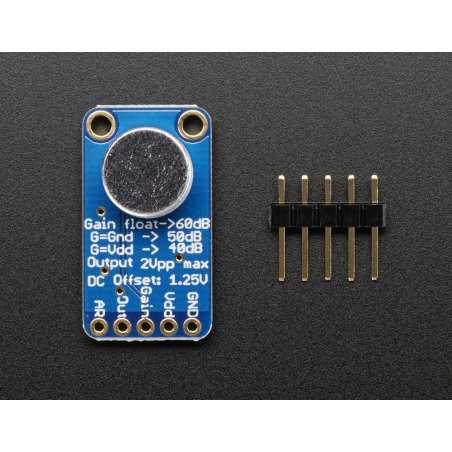 Electret Microphone Amplifier - MAX9814 with Auto Gain Control (Adafruit 1713)