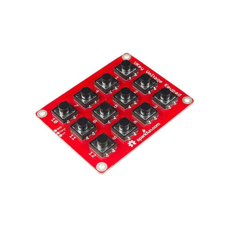 VKey Voltage Keypad 3x4 (Sparkfun PRT-12080) output analog voltage