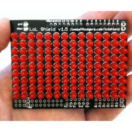 LoL Shield RED - A charlieplexed LED matrix kit for the Arduino - 1.5 (Adafruit 274)