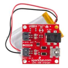 USB LiPoly Charger - Single Cell (Sparkfun PRT-12711)