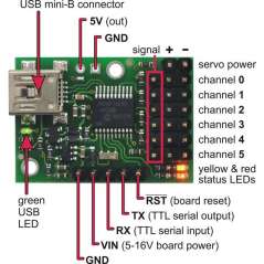 Micro Maestro 6-Channel USB Servo Controller Assembled (POLOLU-1350)