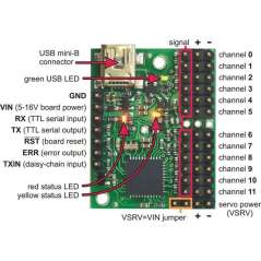 Mini Maestro 12-Channel USB Servo Controller Assembled (POLOLU-1352)
