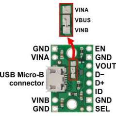 FPF1320 Power Multiplexer Carrier with USB Micro-B (POLOLU-2594)