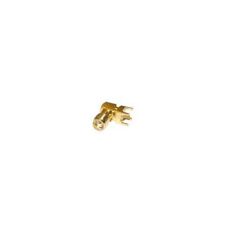 SMA right angle female connector for PCB (MIKROELEKTRONIKA) SMA right angle female connector for PCB (MIKROELEKTRONIKA)