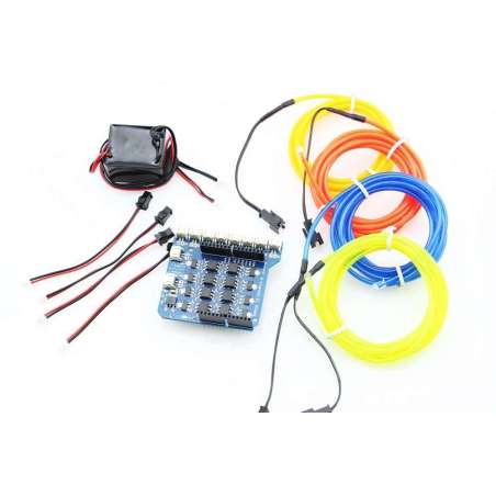 8-Channel EL Shield Kit (ER-DEL0008KIT) control EL wires via Arduino