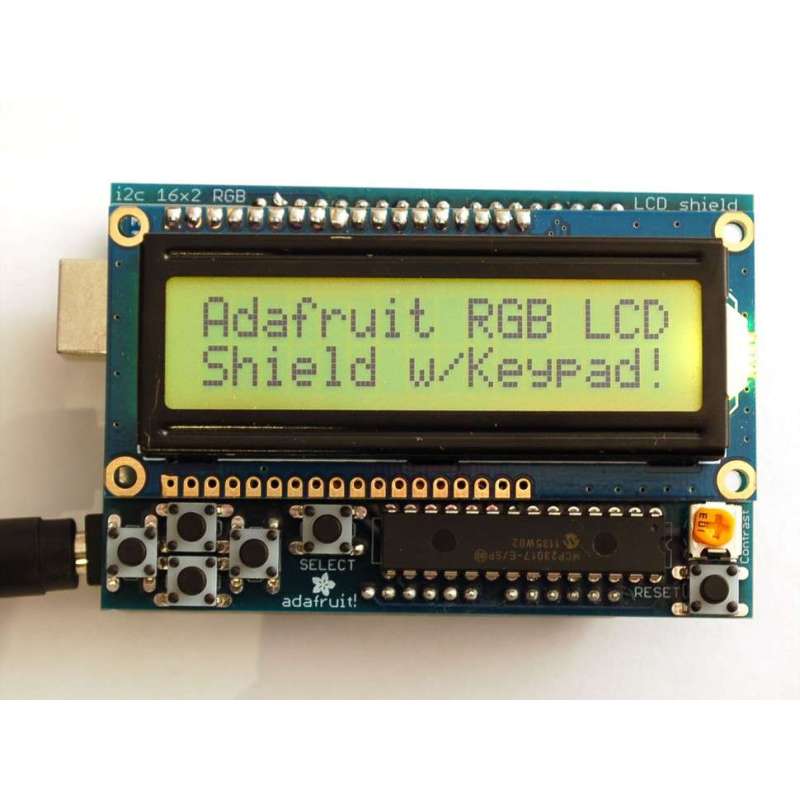 RGB LCD Shield Kit w/ 16x2 Character Display - Only 2 pins used ...