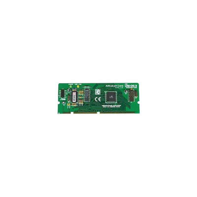 UNI-DS3 64 pin AVR card option (MIKROELEKTRONIKA)
