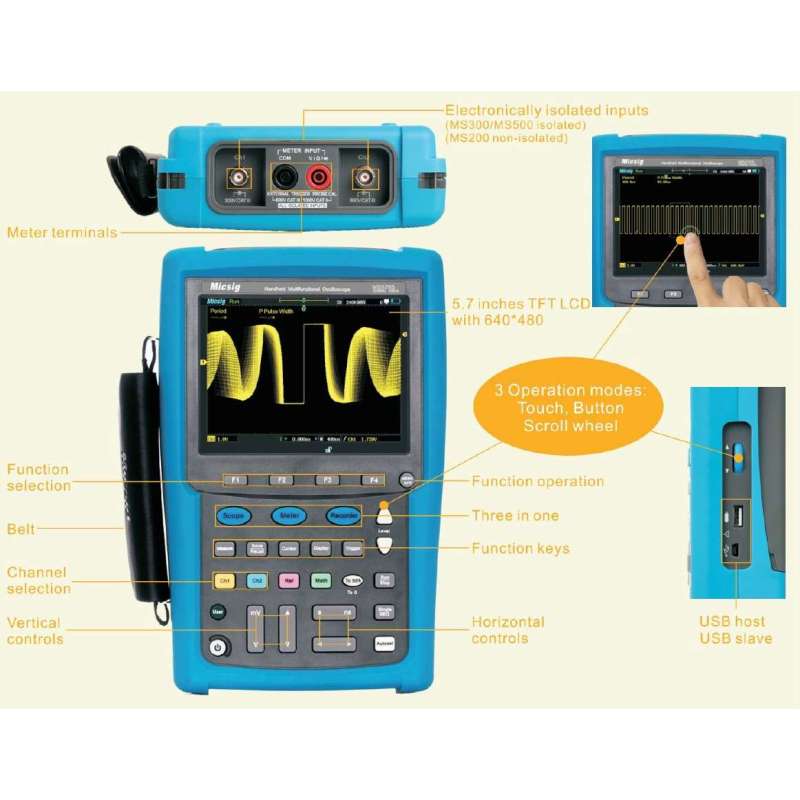 Mis210 Module MS210T (Micsig) 2x100MHz,1GS/s, 50,000wfms/s, Memory depth 240K, 5.7 ...