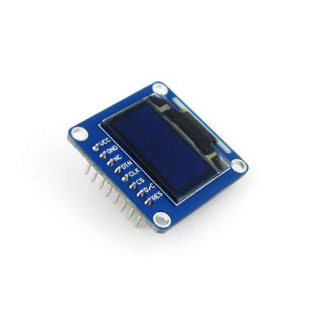 0.96inch OLED (B) (Waveshare)  128x64, 3/4-wire SPI, I2C, SSD1306, 3.3/5V, yellow-blue