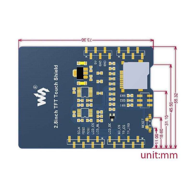 2.8inch TFT Touch Shield (Waveshare) 320×240, Arduino interface