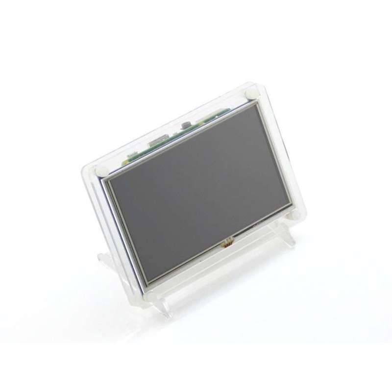 5inch HDMI LCD (B)  with clear case  (WS-11019) 800×480, Resistive touch