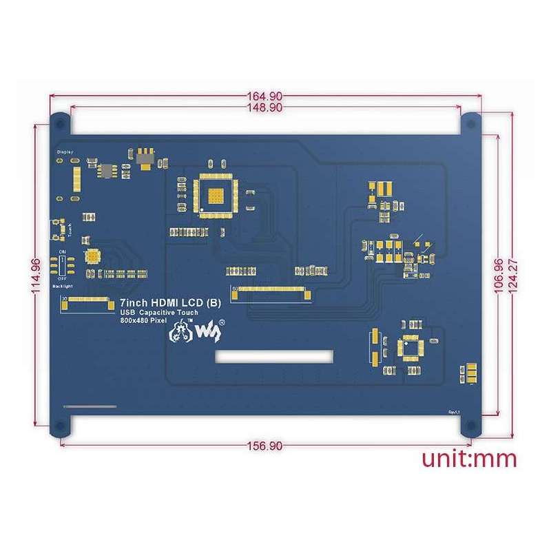 7inch HDMI LCD (B) (Waveshare) 800×480, 7"Capacitive Touch LCD, HDMI ...