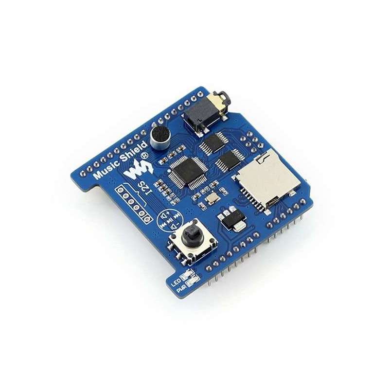 Music Shield  (Waveshare) for Arduino Development, Audio Play/Record, VS1053B