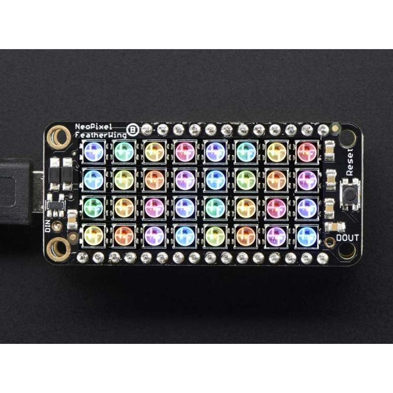 NeoPixel FeatherWing - 4x8 RGB LED Add-on For All Feather Boards (Adafruit 2945)