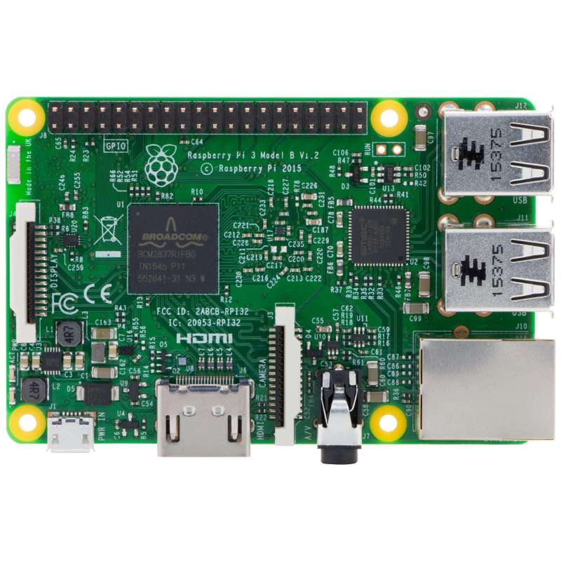 Raspberry Pi 3 Model B (Quad Core 1.2GHz Broadcom BCM2837 64bit CPU,1GB RAM,BCM43143 WiFi,Bluetooth BLE)