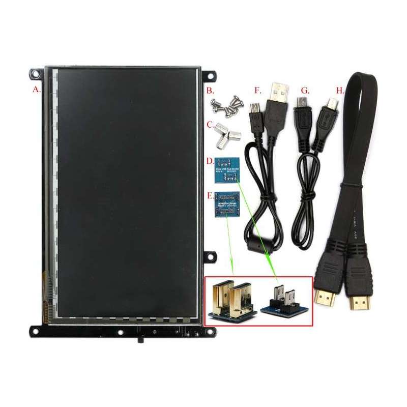 ODROID-VU7 Plus (Hardkernel) 7inch 1024 x 600 HDMI display with Multi-touch