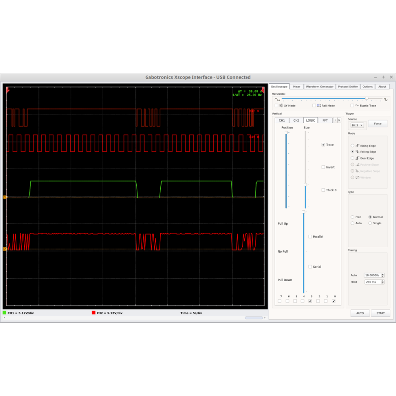 Xprotolab Plain (Hardkernel) Oscilloscope, Logic Analyzer, Waveform