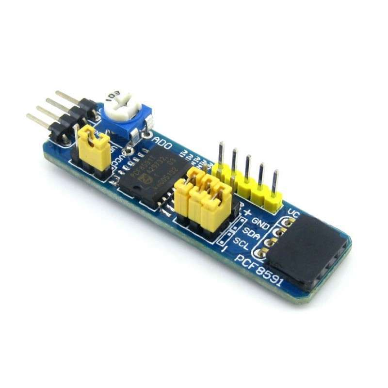 PCF8591 AD DA Board (Waveshare) A/D & D/A Converter, I2C interface, 8bit resolution, 4 channel AD, 1 channel DA, voltage output