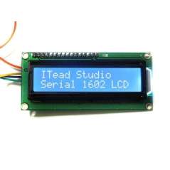 UART Serial 2x16 LCD LCM Display Module Blue B.L. 5V (IM130129002) universal use for Arduino,..