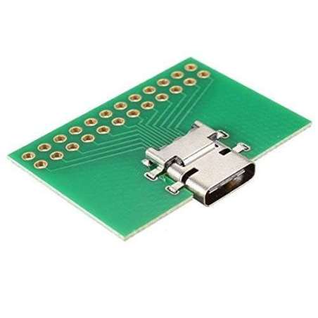 Mini DIY Type C Female Test Plug Socket USB 3.1 Connector SMT with PC Board (ER-COC20060B)